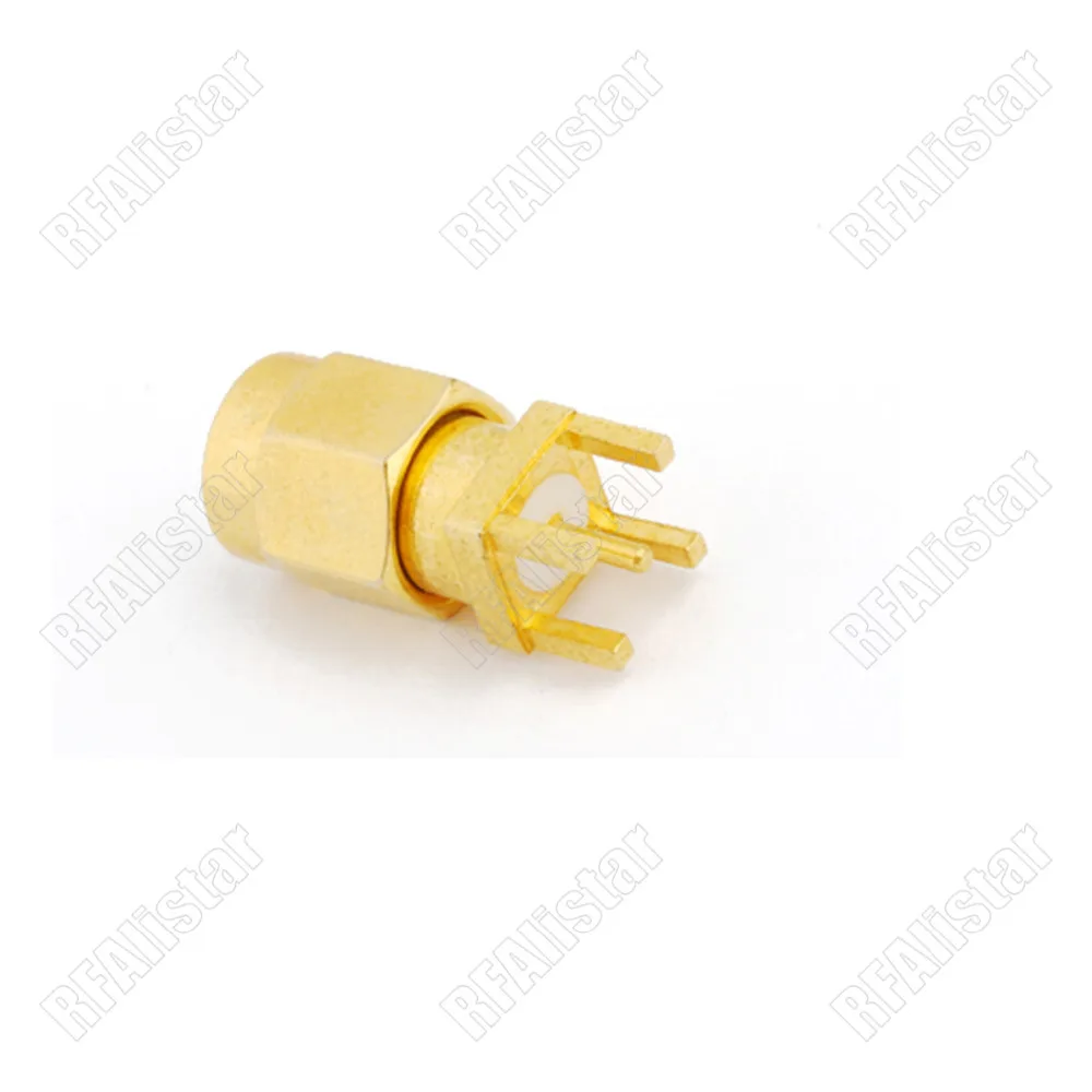 10 шт. SMA штекер через отверстие разъем Вертикальная печатная монтажная плата