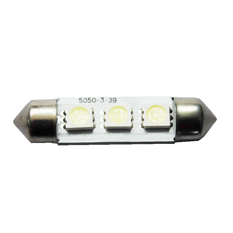 Двухконцевая лампа 36 мм 39 41 3 SMD 5050 Светодиодная белая купольная гирлянда без