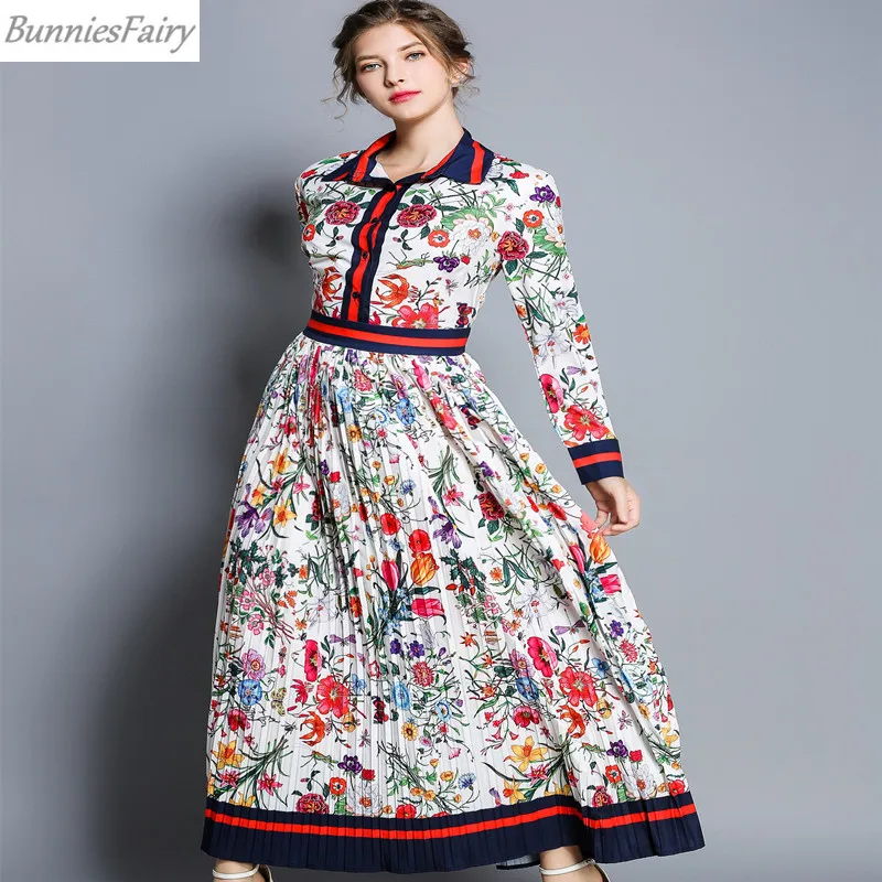 BunniesFairy осеннее женское шикарное элегантное подиумное винтажное Ретро цветочное