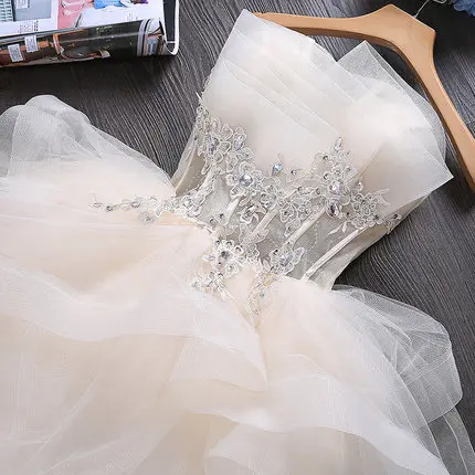Suosikki Vestido de noiva без бретелек вина асимметричное, коктейльное платье Соблазнительная официальная Вечеринка платье с мини-платья - Цвет: Шампанское