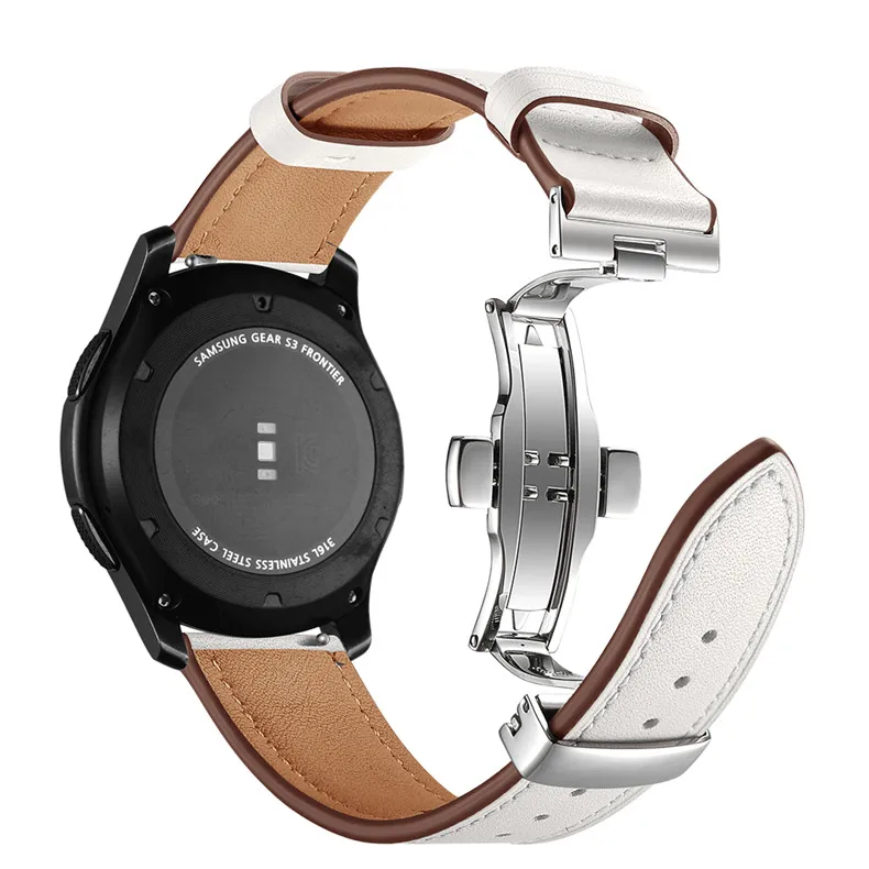 22 мм Высокое качество Бабочка застежка кожаный ремешок для samsung Galaxy Watch 46 мм S3 браслет ремешок для Huami Amazfit/HUAWEI часы GT