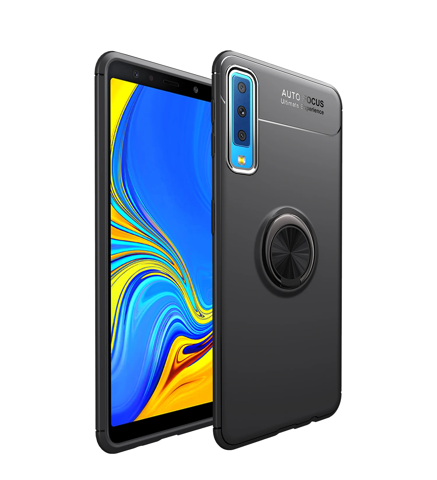 Металлический магнитный держатель силиконовый чехол для samsung Galaxy A7 A9 S9 S8 A6 Plus Note 8 9 J4 J6 J8 чехол 360 Вращающийся Магнитный чехол из ТПУ