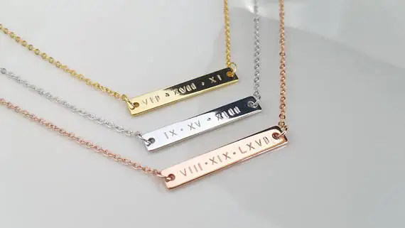 Женское ожерелье из серебра 925 пробы на заказ|bar necklace|silver bar necklaceinitial necklace |