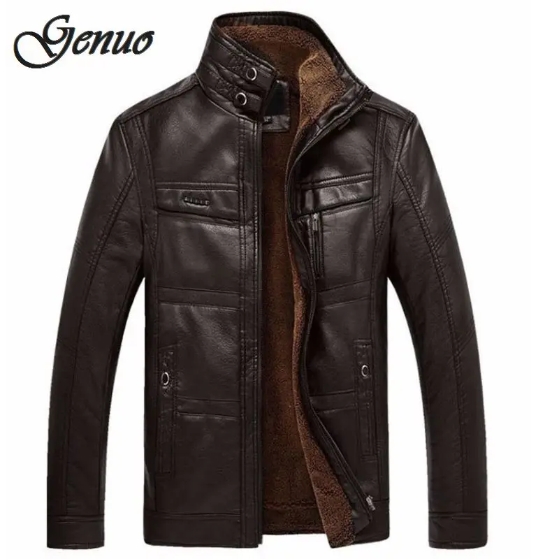 Мужская куртка из ПУ кожи с искусственным мехом размеры до 5XL | одежда