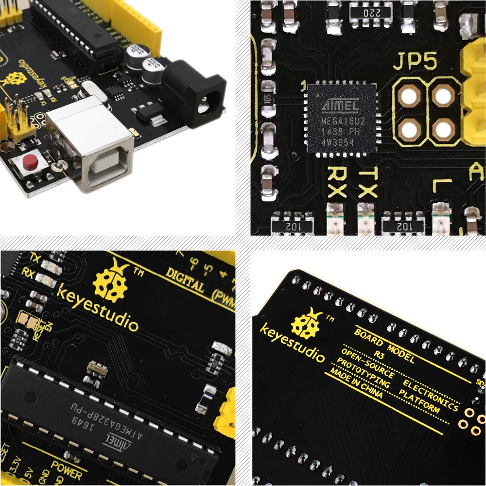 Keyestudio UNOR3 ATmega328P макетная плата+ USB кабель для Arduino