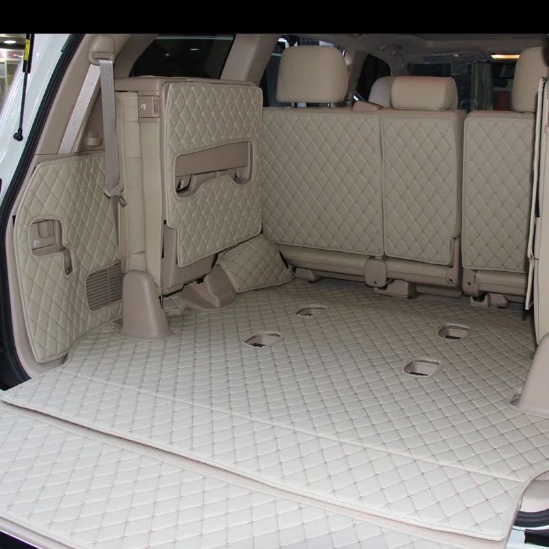 Роскошный Коврик для багажника из волоконной кожи toyota land cruiser 2010 2011 2012 2013 2014 2015 2016