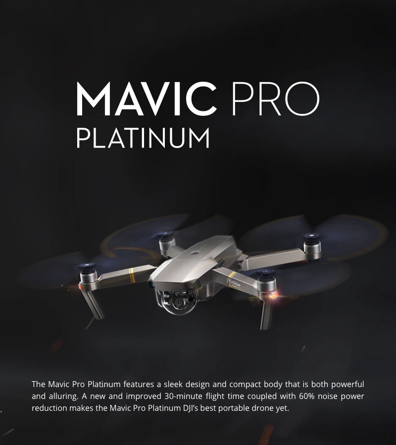 Квадрокоптер DJI Mavic Pro Platinum Fly More Combo 4K HD camera 3 Axis Gimbal 7 км запись