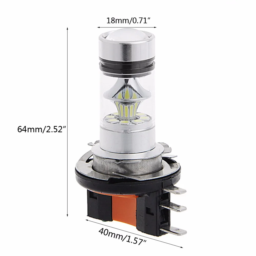1 шт. H15 100 Вт 2323 SMD светодиодная Автомобильная противотуманная фара для вождения DRL