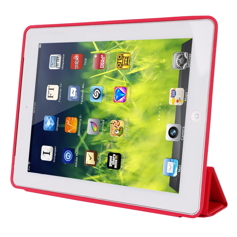 Чехол для iPad 2 3 4 Магнитный кожаный смарт чехол Apple го поколения с прорезиненным