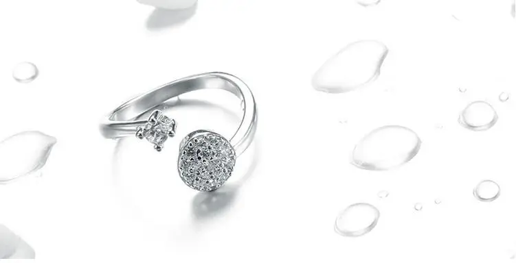 Женское кольцо из серебра 100% пробы с блестящими кристаллами | Украшения и