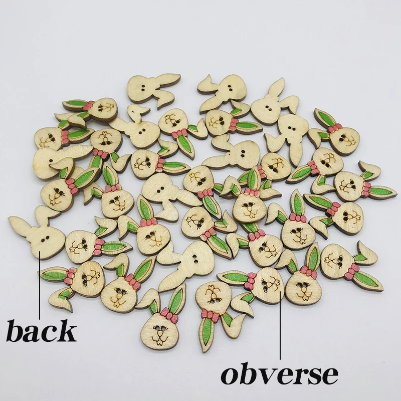 10 pcs 19*25mm rabbit decorative wooden buttons sewing seam scrapbooking accessories wood button for clothing Crafts | Дом и сад