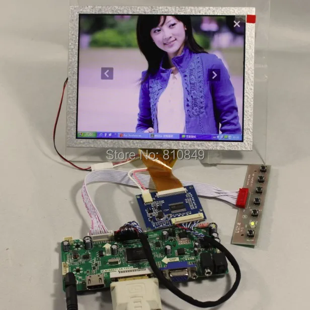 

HD MI+DVI+VGA+Audio LCD controller board+8inch EJ080NA-05A/AT080TN52 800*600 Lcd panel