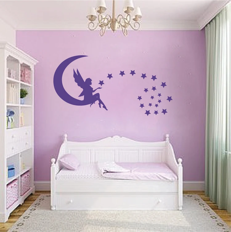 

Fairy Vinyl Bedroom Wall Stickers With Star Wall Decals Home Design Decor Kids Babys Room Wallpaper Hot Sale Mural SA802
