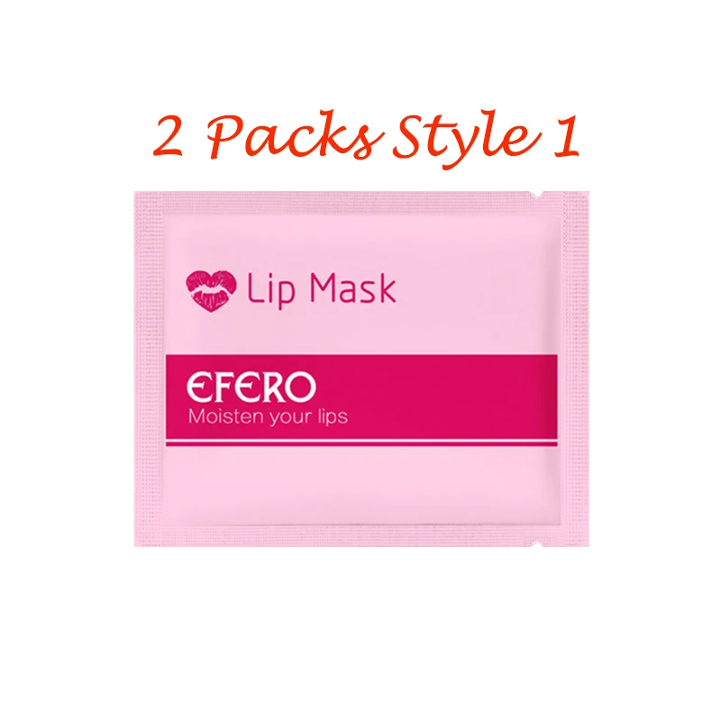 2 packs style 1 EFERO коллаген для губ маска колодки патч для нашивка губы увлажняющий, отшелушивающий увеличивающий бальзам для губ насос Essentials Губы уход 1/2 pack TSLM1 - Цвет: 2 packs style 1