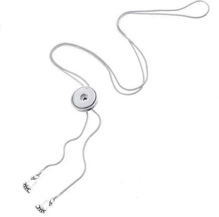 Металлическая регулируемая застежка-молния 80 см ожерелье застежка-кнопка