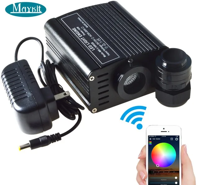 Maykit безопасный теплый морской светодиодный 160 шт. 3*0,75 мм 3 м волокно 16 Вт RGB светодиодный волоконно-оптический светильник для двигателя волоконно-оптический светильник для детской сенсорной комнаты - Испускаемый цвет: wifi control