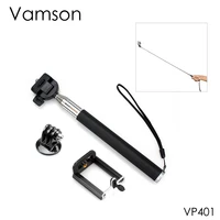 aluminum extendible monopod folable pocket stabilizer grip tripod adapter phone clip for gopro camera mobile phone vp401