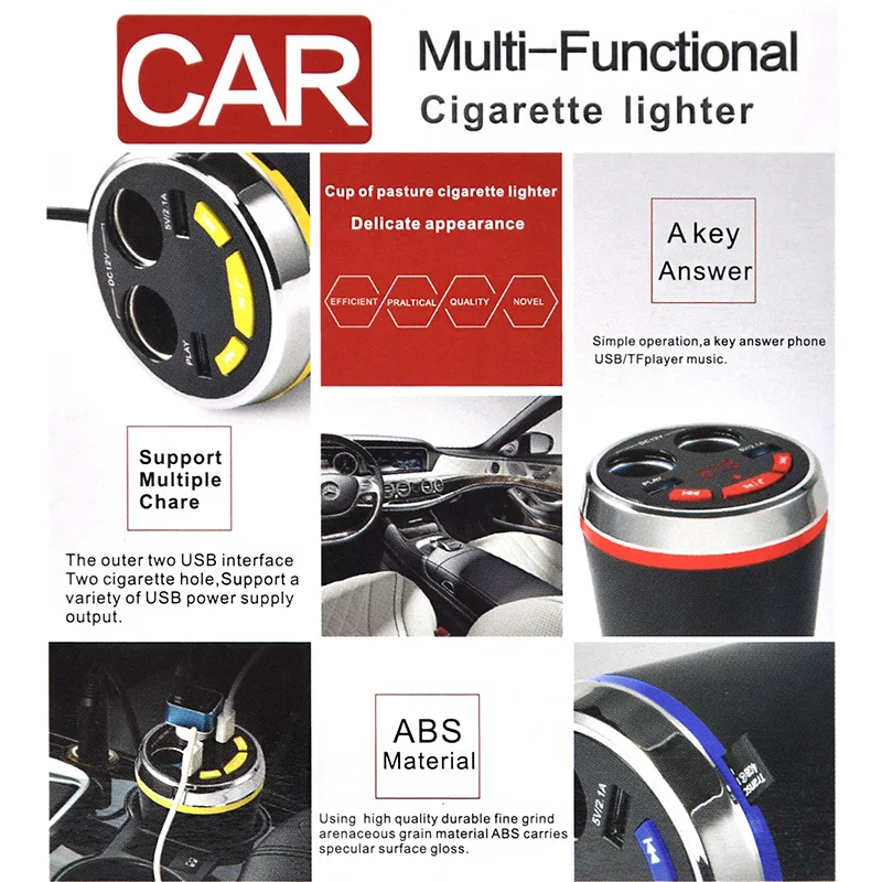 Bluetooth FM передатчик автомобиля музыкальный MP3 плеер Hands Free Car Kit подстаканник