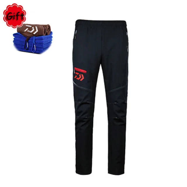 black pants Зимняя одежда для рыбалки DAIWA, мужская куртка и штаны, плюс бархат, длинный рукав, водонепроницаемая, солнцезащитная, одежда для рыбалки, Джерси, костюм - Цвет: black pants