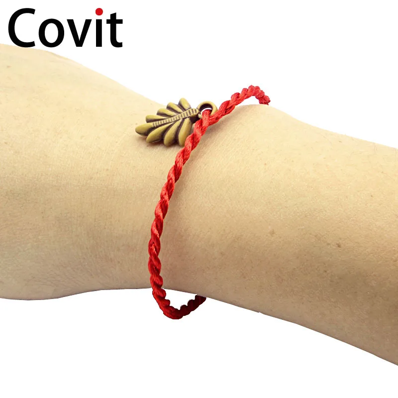 Женский браслет Covit Красный Регулируемый ручной работы ювелирное изделие