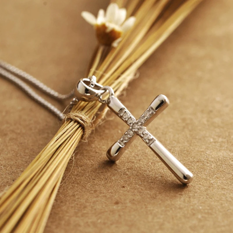 Ожерелье женское из серебра 925 пробы с кулоном крестом|Ожерелья| |