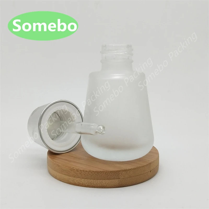 

200pcs/lot High Quality 30ml Frosted Glass Dropper Bottle, 30cc Glass Cone Bottle with Dropper, Senior Perfume Bottle