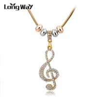longway necklaces for women bead charm crystal note pendant necklace silver color gold color long necklace jewelry sne150774