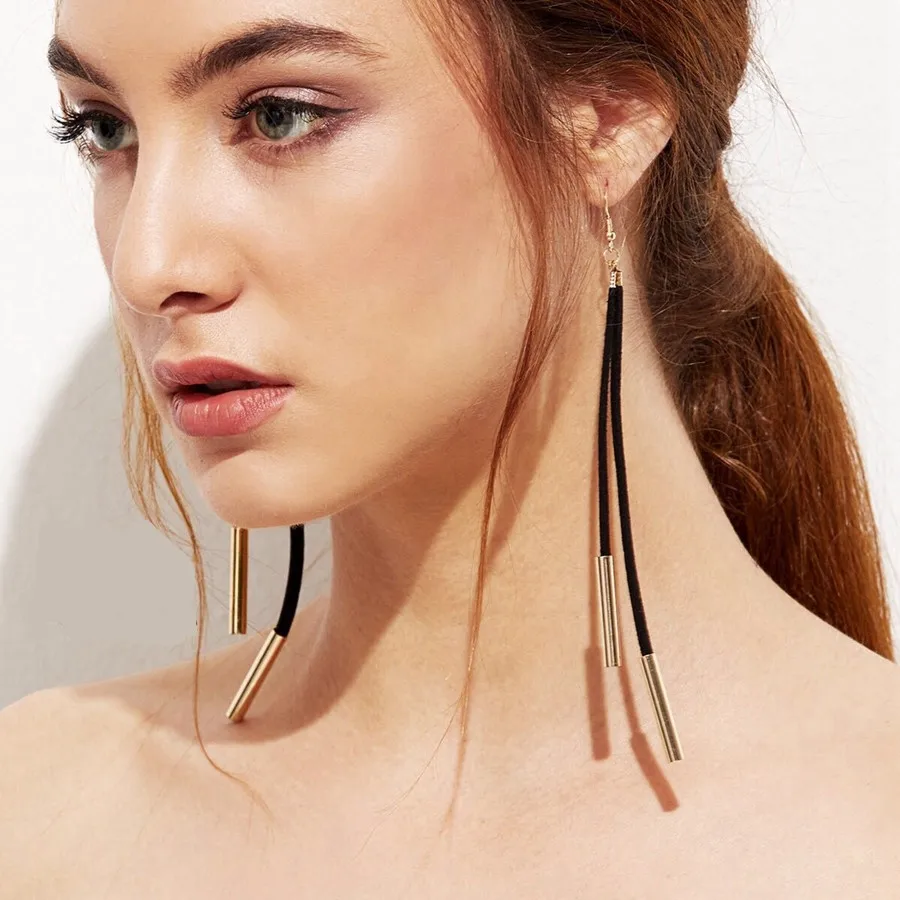 Новые корейские Бархатные женские длинные висячие серьги с кисточками Модные