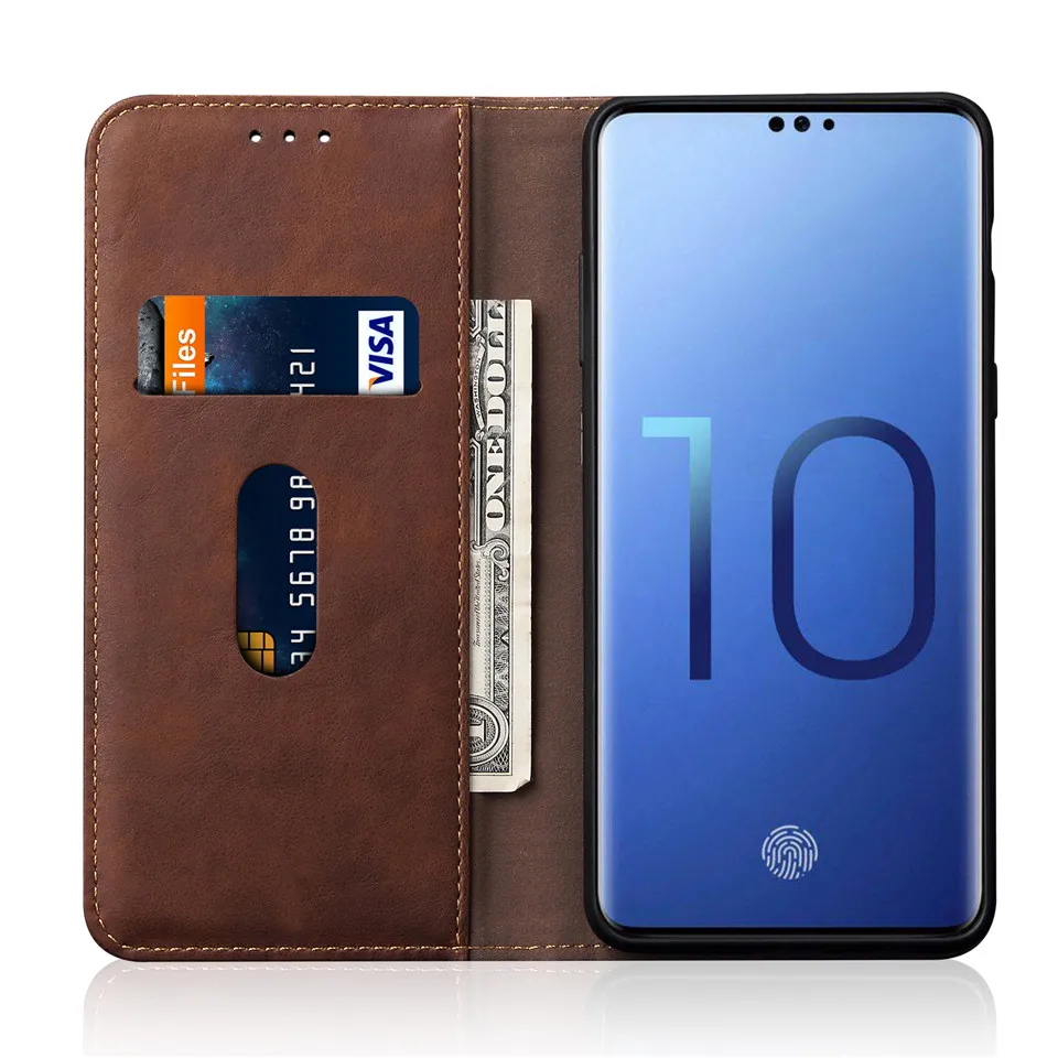 Кожаный флип чехол в стиле ретро для Samsung Galaxy S10 Plus Lite роскошный бумажник с