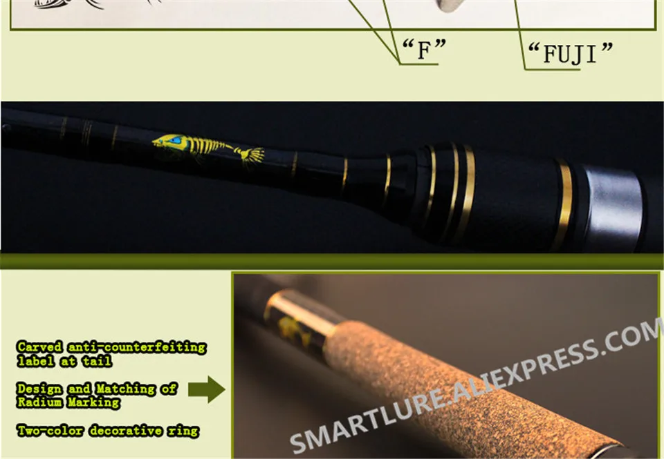YUANWEI baitasting стержень 2 Ses S702M/2,1 момме/на возраст от 6 до 24g/6-14lb FUJI аксессуары IM7 углерода приманка литые удочки Vara De PESCA Olta