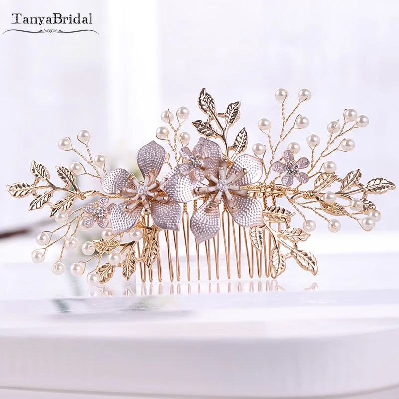 

Bridal Hairpieces Flowers Pearls Elegance Wedding Accessories Vestido de Noiva Chic DH015