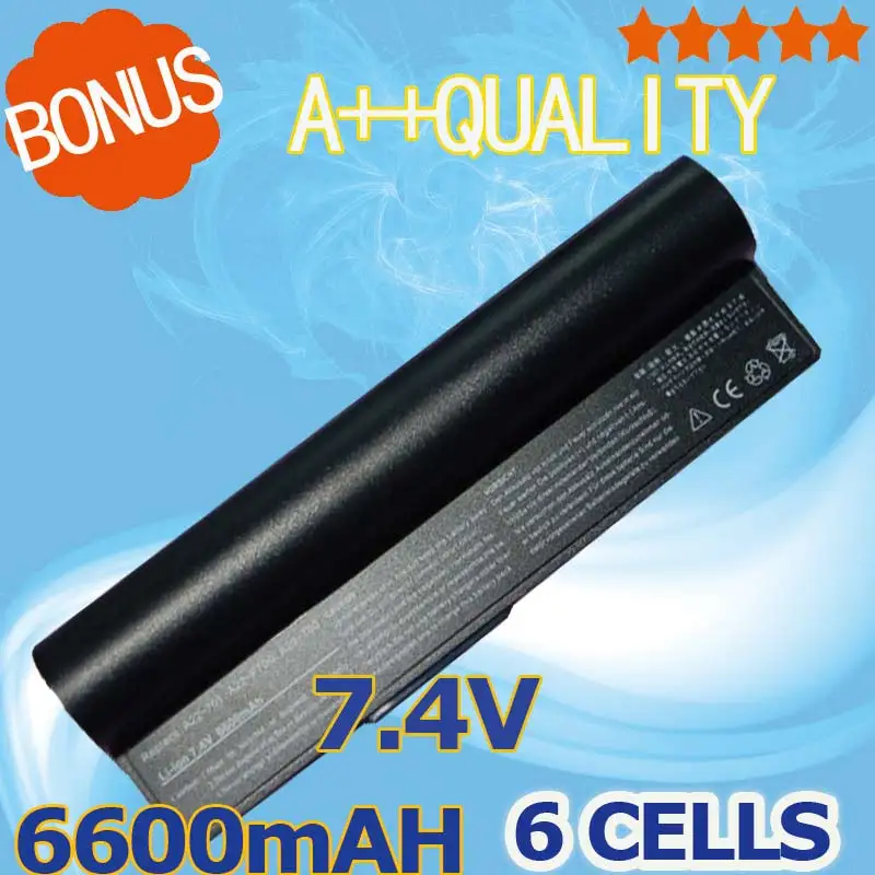 6600 мАч 7 4 В 6 ячеек для аккумулятора Asus 90 OA001B1000 A23 P701 A22 700 P22 900 Eee PC 2G Surf 4G 701 4G|6 cell lipo
