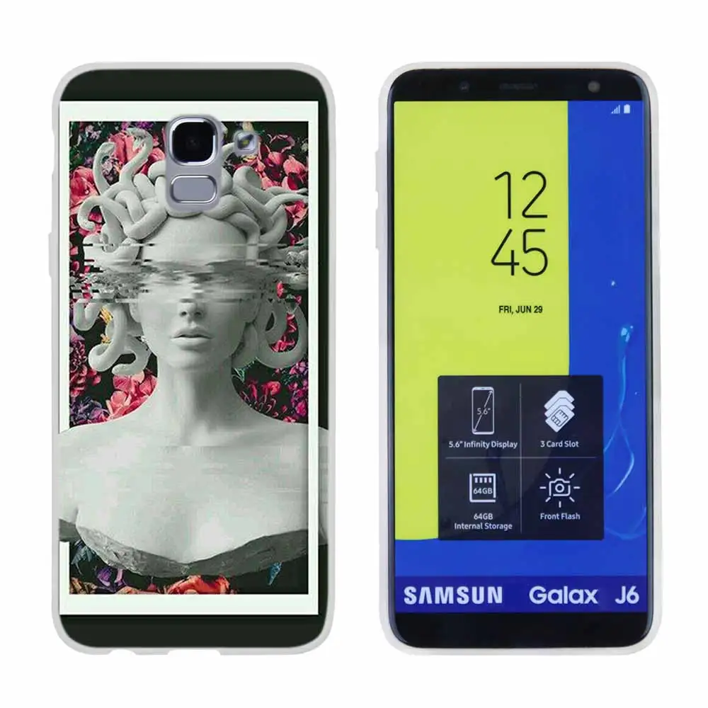 Pattern10 Искусство Дэвид статуя цветок для чехол для телефона samsung Galaxy j6 J8 J7 J5 J3 J4 Plus J610 Prime Мягкий силиконовый чехол - Цвет: Pattern10