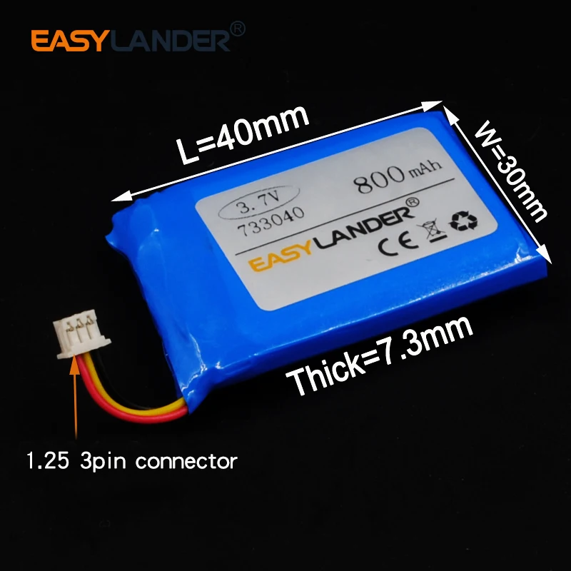 7 3x30x40 мм 3 V 800mAh литий полимерный ионный аккумулятор для bluetooth гарнитуры GPS PSP PDA MP3 MP4