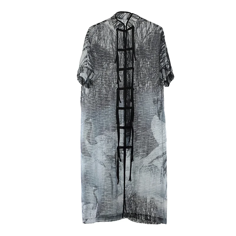 Контур Для женщин чернилами блузки рубашки Винтаж плюс Размеры Половина рукава