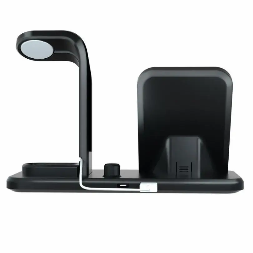 Съемное Беспроводное зарядное устройство 3 в 1 для Iphone XS MAX Apple Watch Airpods топ с рисунком «Яблоко»