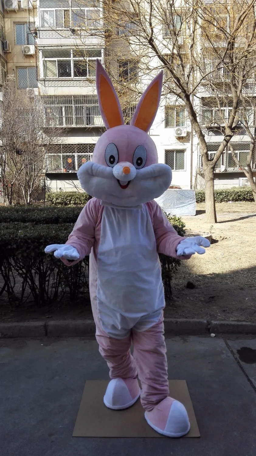 Костюм талисман с розовым Кроликом персонализированный костюм комплект для