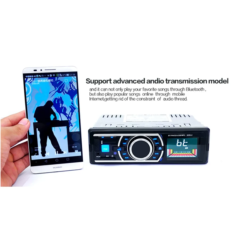 Автомобильный стерео MP3 плеер DC 12 В с Bluetooth 60 Вт * 4 FM радио Aux вход приемник
