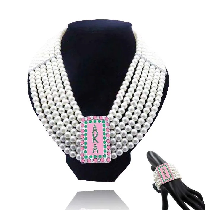 neckalce w Bracelet Topvekso Мода белый жемчуг иначе розовый и зеленый большой Многослойные себе Цепочки и ожерелья Браслет Jewelry колье - Окраска металла: neckalce w Bracelet