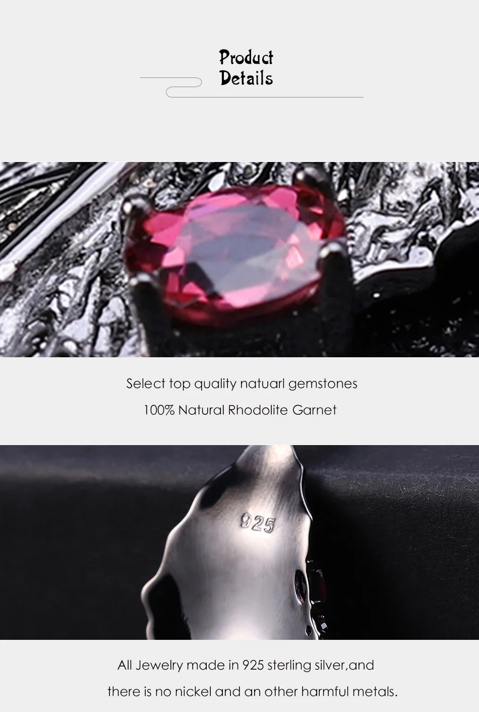 GEM'S BALLET, 1.76Ct, натуральный родолит, гранат, серьги для женщин, ювелирное изделие, 925 пробы, серебро, стрекоза, длинные листья, висячие серьги