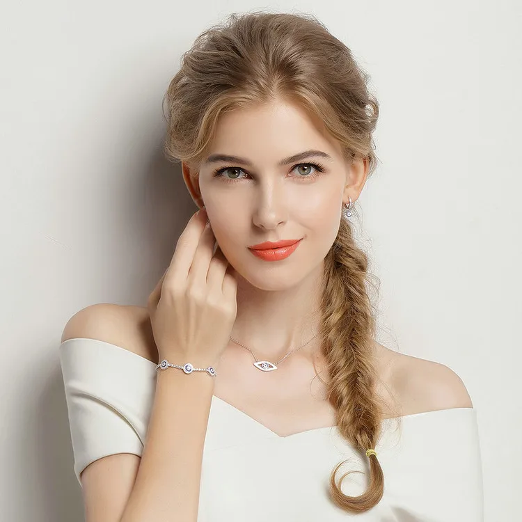 BAMOER, настоящее 925 пробы, серебряные, Круглые, синие, прозрачные, кубический циркон, кристалл, висячие серьги для женщин, подлинные серебряные ювелирные изделия SCE058