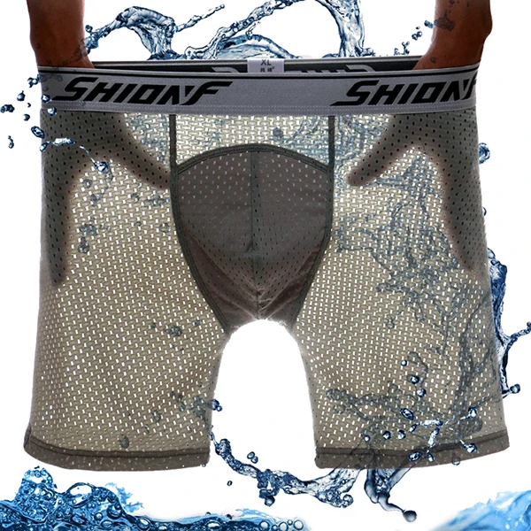 2018 Лето Прохладный лед шелк для мужчин плюс размеры боксер одноцветное нижнее