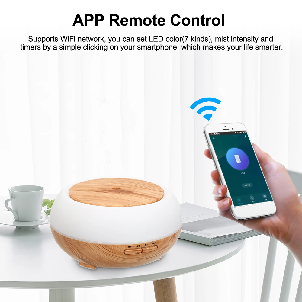 Умная Беспроводная светодиодная ночная лампа с Wi Fi 400 мл увлажнитель эфирное