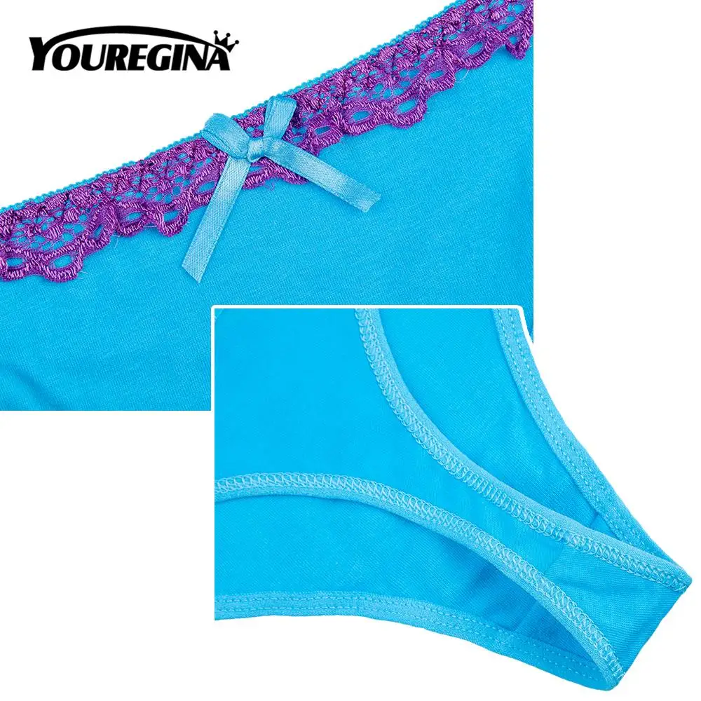 Женские хлопковые трусики стринги 5 шт./комплект нижнее белье с низкой посадкой