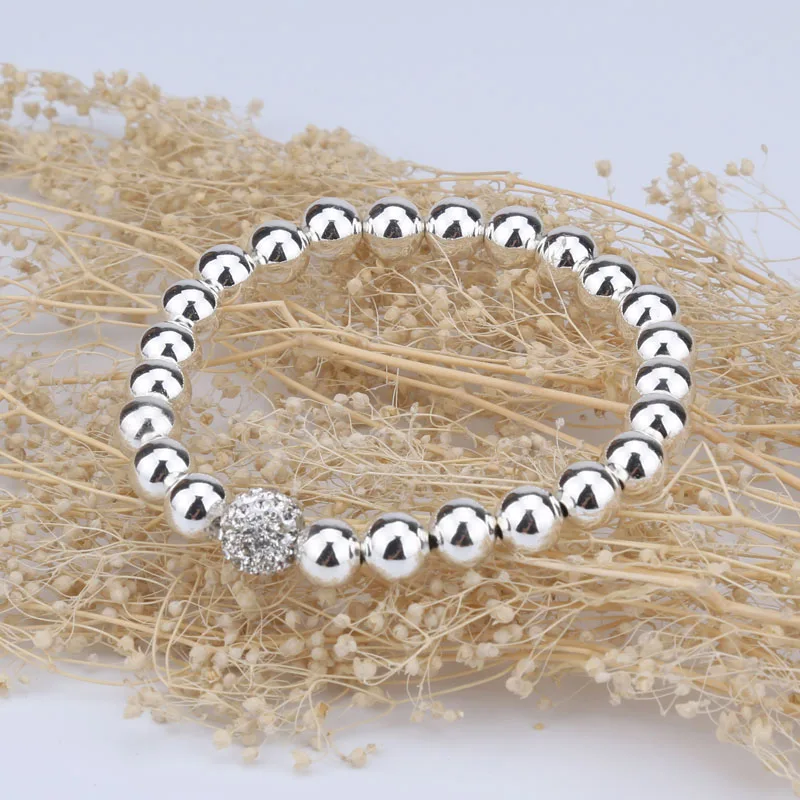 6 мм медные бусины strand браслеты и серебро/цвета розового золота эластичные с xuben