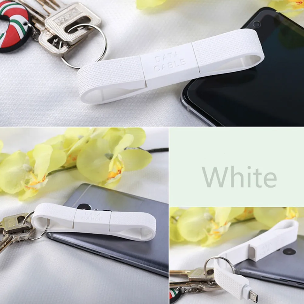 Гибкий короткий мини микро USB кабель Брелок Зарядное устройство Синхронизация