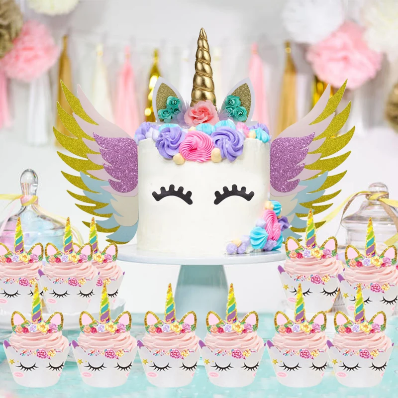 Chicinlife Unicorn Party Paper Napkin Plate Banner Balloon Cake Toppers Baby Shower Kids Wedding Birthday Decor Supplies | Дом и сад