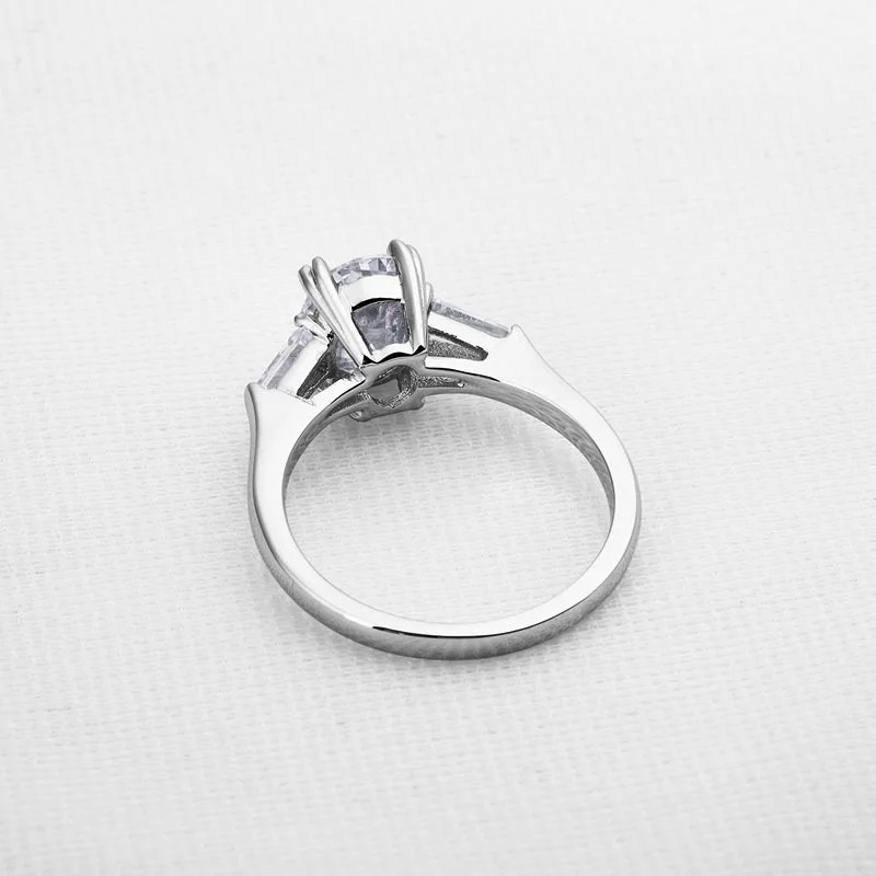 Кольцо для помолвки COLORFISH Prong из серебра 925 пробы с овальным вырезом и тремя