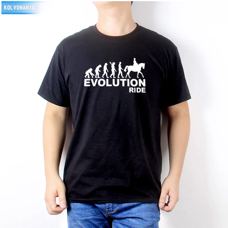 

2019 Summer Dress New Human Eevolution Ride Horse Printed Men's T Shirt Short Sleeve O Neck Casual T-Shirt crop top Tees Down