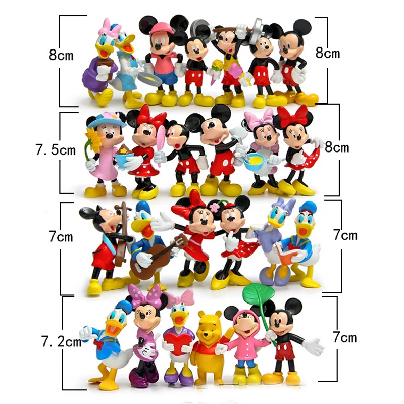 6 шт. Микки и Минни Маус мультфильм утка пейзаж из мха кукла Сказочный Сад